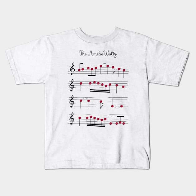 The Amelie's Waltz raspberries movie fan art Kids T-Shirt by Rozbud